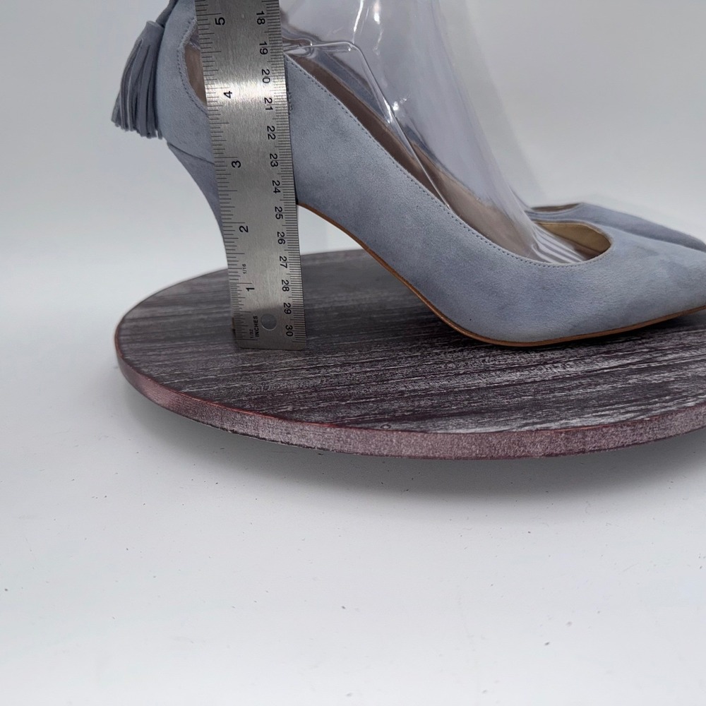 Marc Fisher Pumps Womens 10 Tammye Tassel Heels Blue Suede Pointed Toe Shoes - Picture 8 of 10